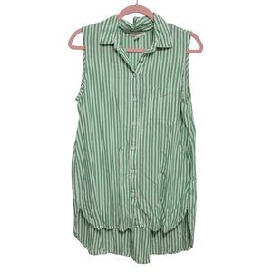 Beachy Nautical Green Striped Sleeveless Tunic by Beach Lunch Lounge
